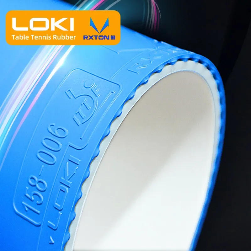 Description Picture 3 of itemOriginal LOKI RXTON 3 Blue Pink Table Tennis Rubber Pimples-in Tacky Ping Pong Rubber with Powerful Elastic Sponge