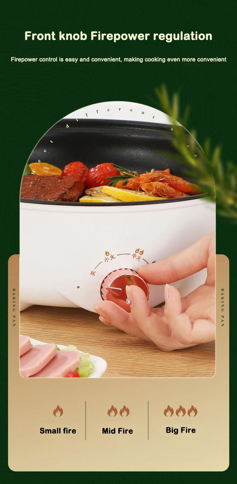 Description Picture 5 of itemMultifunction Electric Barbecue Stove Steak Grill Non-stick Multicooker Skillet Eggs Soup Cooking Pot Hotpot Noodles Cooker EU