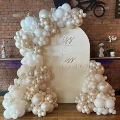 105PCS Double Stuffed Pearl White Balloons Arch Kit Wedding Engagement Bridal Shower Birthday Baby Shower Party Decoration