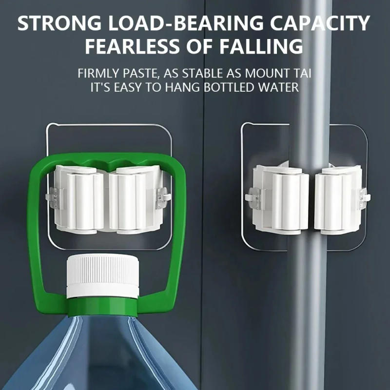 Description Picture 3 of itemMulti-Purpose Hooks Adhesive Wall Hanging Mop Rack Broom Hanger Hook Kitchen Bathroom Organization Home Organizer Accessories ﻿