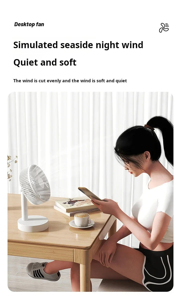 Description Picture 5 of itemXiaomi Youpin Fan Small White Desktop Timer Mute With Four-speed Adjustable Portable Fan Recharging Models Detachable Desk fan