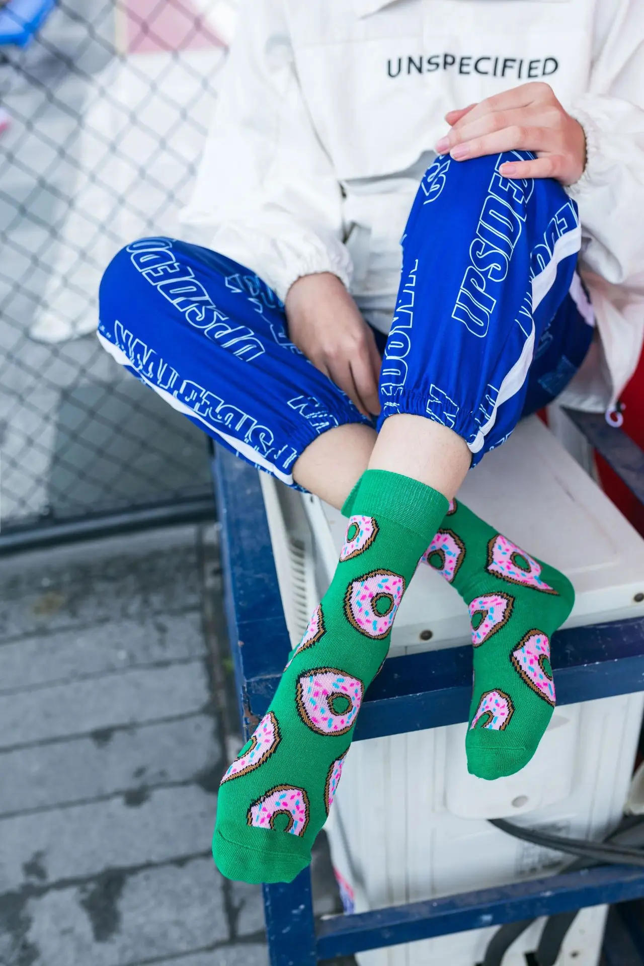 Description Picture 6 of itemHot Sale Funny Harajuku Women Casual Cartoon Fruit Sock Banana Avocado Lemon Egg Cookie Donuts Colorful Japanese Skateboard Sock