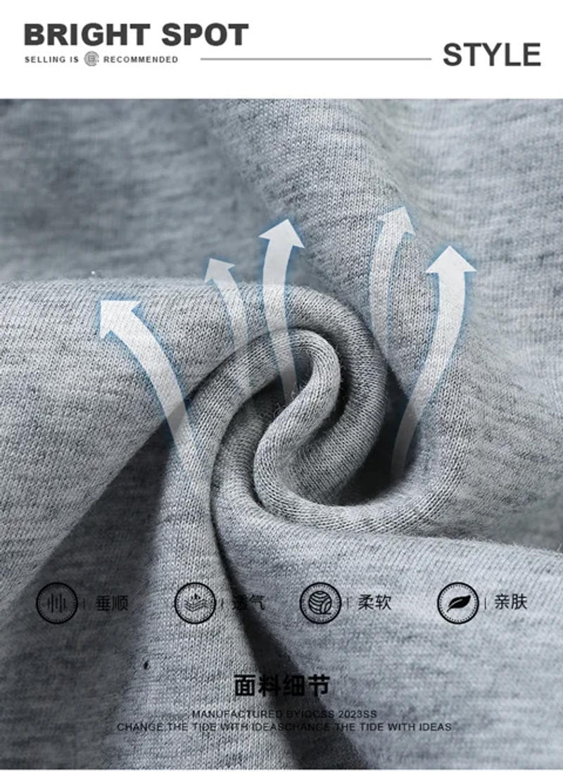 Description Picture 3 of itemSpring 2024 new style casual sports pants men's loose-fitting leggings nine points of pure color leggings