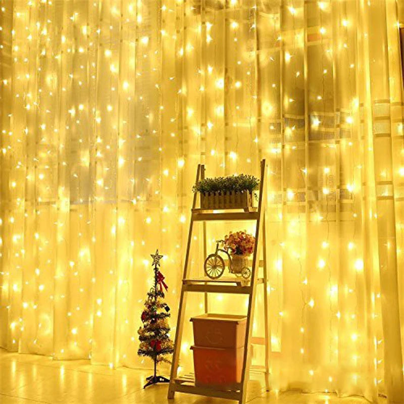 Description Picture 5 of itemFairy USB Remote Control Lights String 8 Modes LED Garland Curtain Lights Wedding 2025 Christmas Decor for Home Bedroom New Year