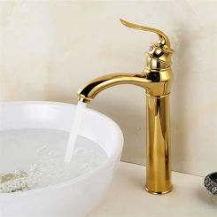 Gold Bathroom Faucet Antique Brass Basin Hot & Cold Sink Waterfall Mixer Water Tap