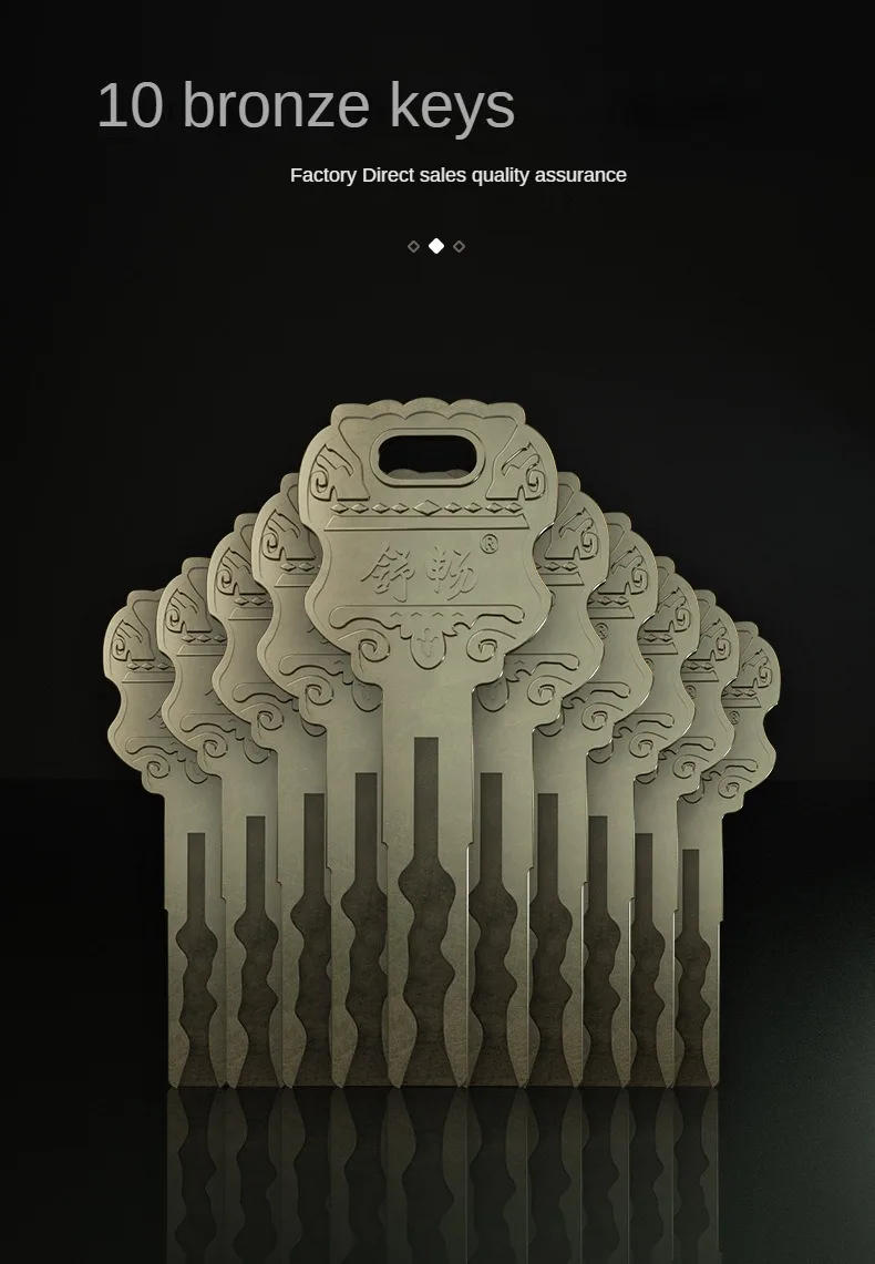 Description Picture 5 of item10Pcs Keys Lock Cylinder Super C class Copper lock Door lock core Cylinder Anti-Theft Entrance Brass  door lock mechanism 90mm