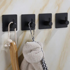1Pcs Stainless Steel  Silver Hole-Free Wall Hanging Hook Bathroom Hardware Set Towel Rack Toilet Paper Holder Towel Bar Accessor