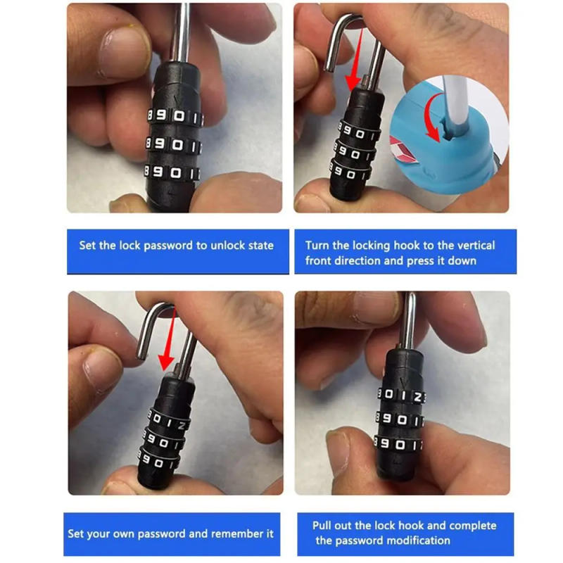 Description Picture 3 of itemTSA Customs Padlock ABS Colorful Suitcase Luggage Coded Lock Travel Anti-theft Password Lock Portable Cabinet Locker Padlock