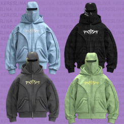 2024 Cross border Autumn/Winter Trendy Brand Hooded High Street Hoodie for Men and Women, Y2K High Street Loose Retro Double Hat