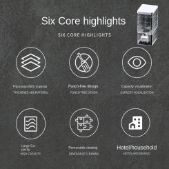 Soap Lotion Dispenser Transparent Soap Dispenser Wall-Mounted Hand Liquid Dispenser Multifunctional for Kitchen Bathroom