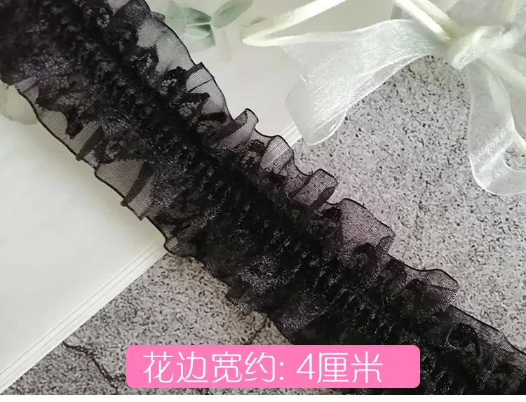 Description Picture 6 of item4x100cm Doll Dress Wedding Clothes Lace Fabric Embroidered Ruffle Trim DIY Dress Apparel Collar Sewing Decoration