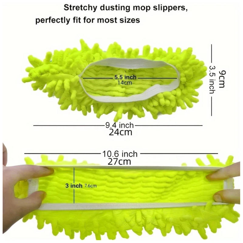 Description Picture 4 of item1-5 Pairs of Washable and Reusable Microfiber Mop Slippers,Dust-Repellent and Easy-to-Clean Shoes Cover for Bathroom and Bedroom