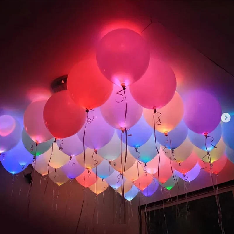Description Picture 2 of item5/10pcs LED Light Up Balloons Luminous Balloons Glow In The Dark Party Balloon Supplies Birthday Easter Party Wedding Decoration