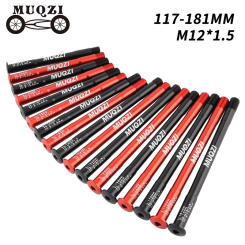 MUQZI Thru Axle Bike Hub Skewers 12x100 12x142 12x148 MTB Road Bicycle Front Rear Fork Shaft M12 x P1.5 117-177L