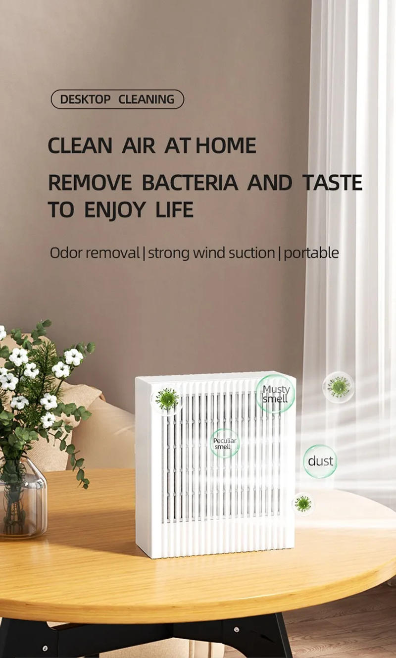 Description Picture 2 of itemDesktop Air Purifier With HEPA Filter Portable Air Cleaner Odor Remover Air Freshener for Car Bedroom Office Mini Air Purifier