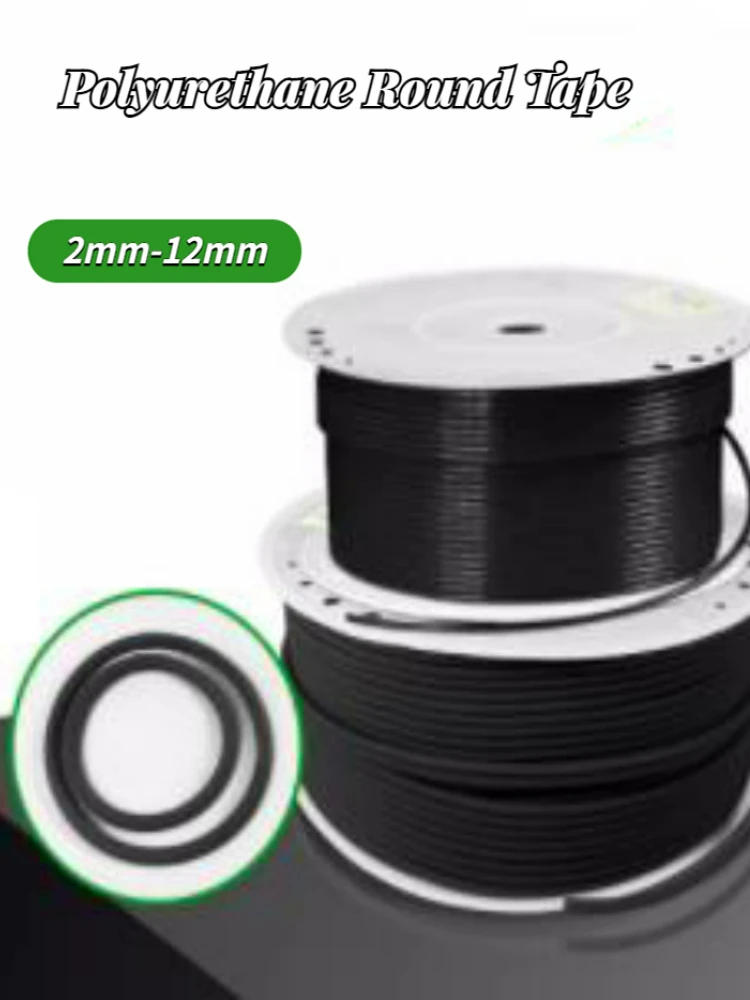 Description Picture 2 of item1 Meter PU Polyurethane Round Belt Anti-static Smooth/Rough Surface Belt Black O-type Transmission Belt Dia 2/3/4/5/6/8/10/12mm