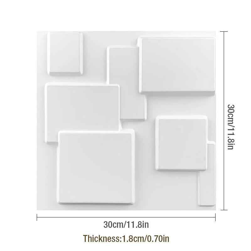 Description Picture 4 of item30x30cm 3D Wall Panel Geometric solid 3d Stone brick Living Room TV Background Decal Tile Mold 3D wall sticker bathroom kitchen