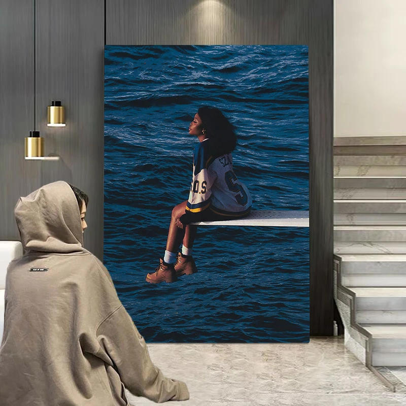 Description Picture 5 of itemNew Music Album SZA Sos Poster Aesthetics Rap Hip Hop Ctrl Canvas Painting Home Decoration For Wall Art Mural Fans Room Decor