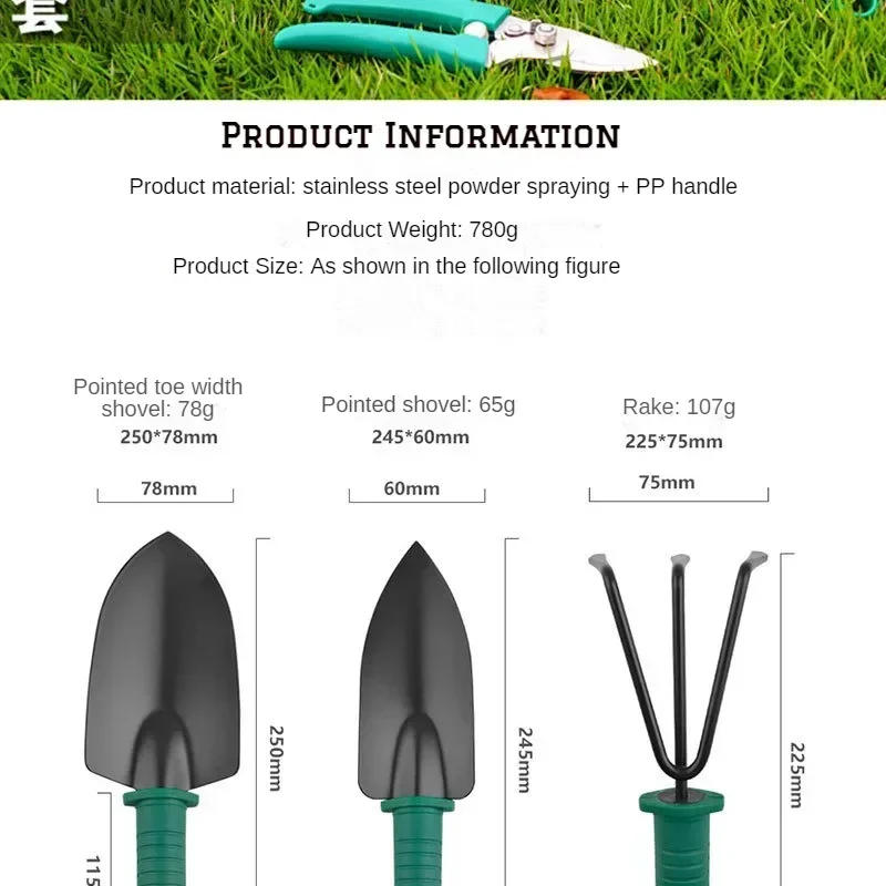 Description Picture 5 of item5/10pcs Garden Tool Set Gardening Tools Gift Kit Non-Slip Handle with Anti-Rust Trowel Cultivator Pruning Shear Water Sprayer
