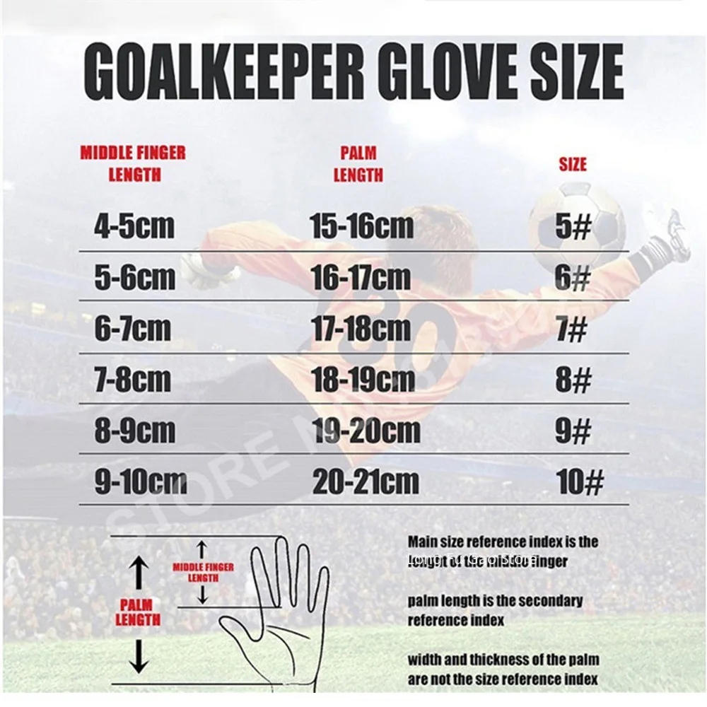 Description Picture 2 of itemGoalkeeper Gloves Kids Adults Anti-Slip Goalie Gloves Latex Grip Professional Soccer Protection Football Men Women Match Gloves