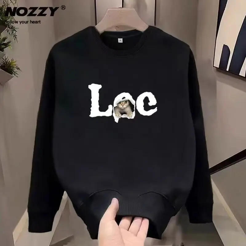 Description Picture 5 of itemAutumn and winter warm street hoodies fashionable mens clothing womens casual round-neck hoodies letter-printed sports tops