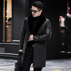 Genuine Deerskin Leather Jacket Men Winter Jackets 2024 Mink Fur Liner Coats Leather Coat Warm Clothes Jaqueta SGG723