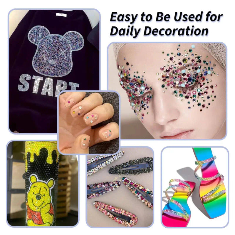 Description Picture 5 of item14400Pcs in Bulk Package Wholesale Flatback Sapphire Non Hotfix Glitter Nail Rhinestones SS3-SS20 for Nail Decorations H1053