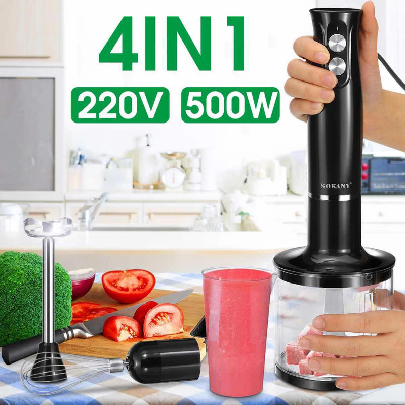 Description Picture 4 of item4 in 1 Mixer Machine 110V 220V Electric Mini Juice Portable Blender For Kitchen Meat Grinder Food Processors Chopper Juicer 믹서기