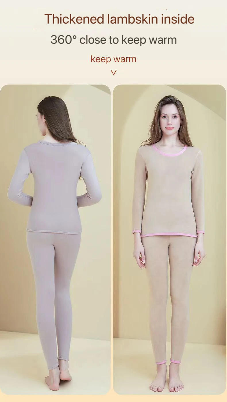 Description Picture 3 of item1Set Ultra Thick Thermal Underwear Set Women's Seamless Layer Warm Lingerie Winter Long Sleeve Bottoming Thermal Clothing Sets