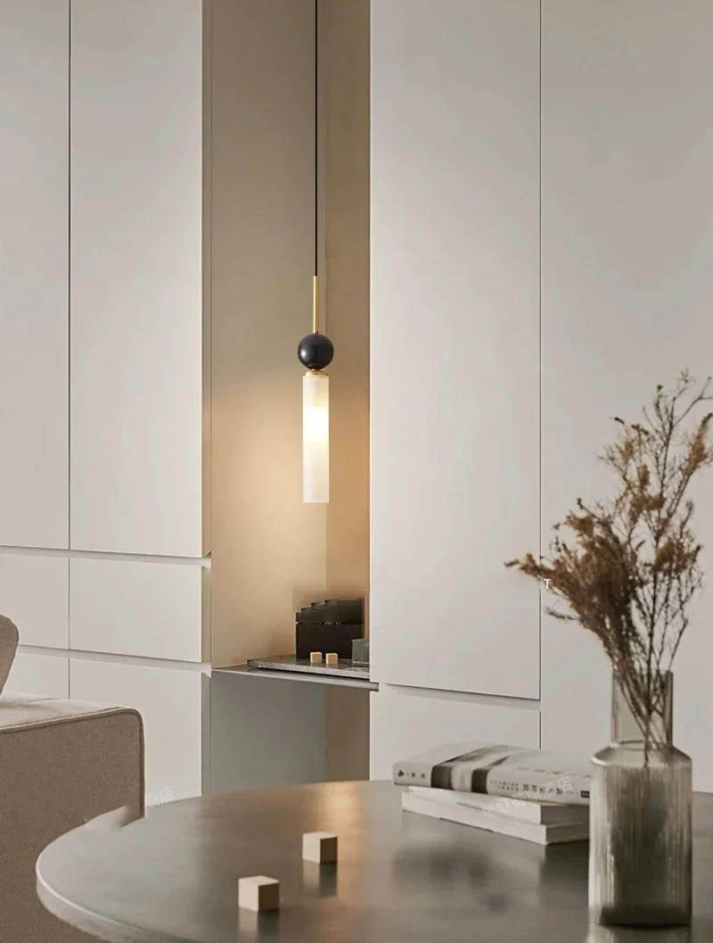 Description Picture 3 of itemMarble Pendant Lights Copper for Dining Room Bedside Kitchen Foyer Lamp Dropshipping Cord Adjustable G9 Bulb