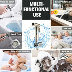 Spray Household Bathroom Shower Head Portable Bidet Toilet Sprayer Stainless Steel Hand-held Bidet Faucet Cleaning Accessories