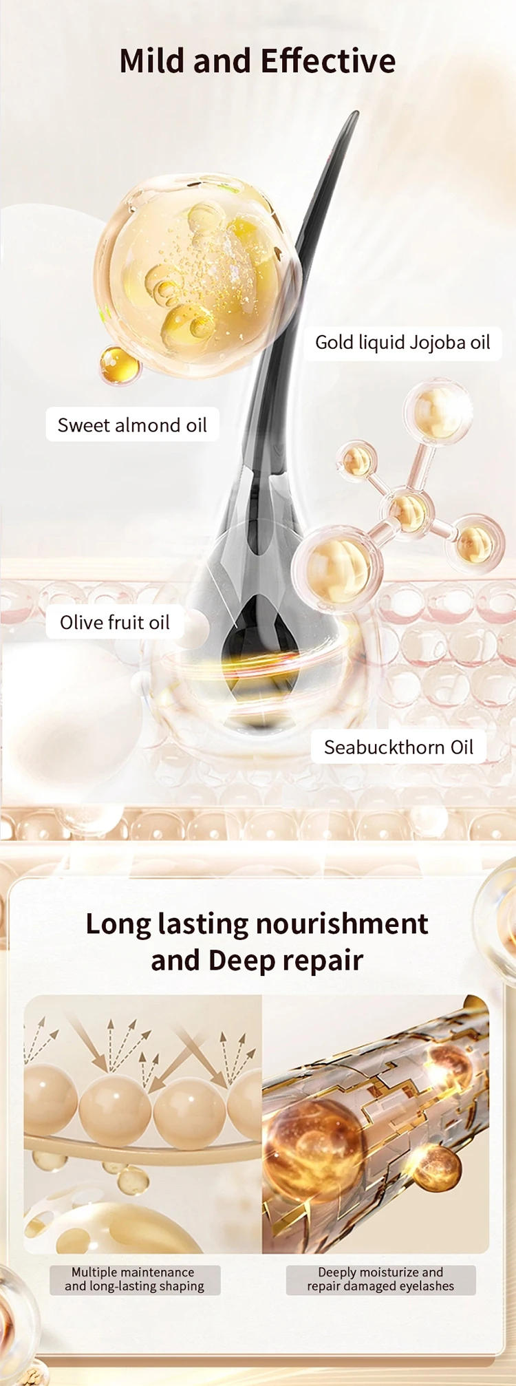 Description Picture 5 of itemICONSIGN Eyelashes and Eyebrows Nourishing Gold Essential Oil Mascra Serum Lift Enhancer Longer Coating Thicker Hair Damage Care