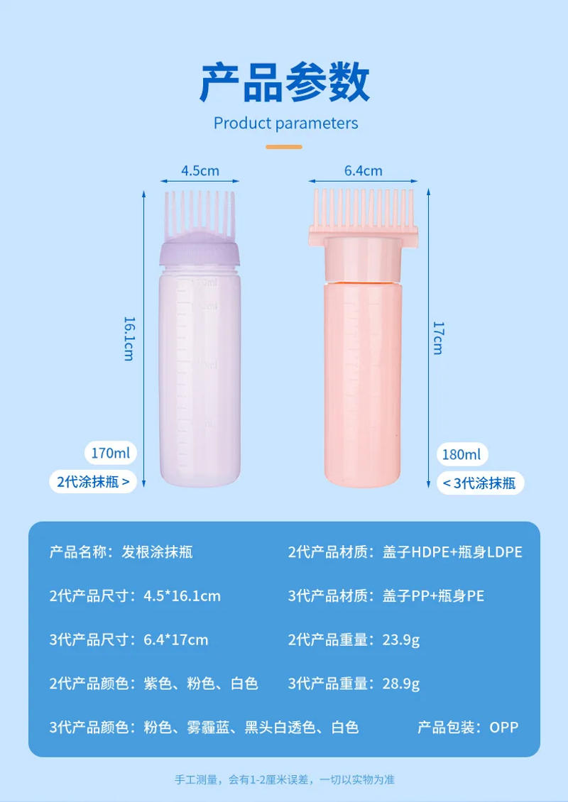 Description Picture 3 of itemHair Dyeing Bottle Hair Washing Applicator Bottle Hot Dyeing Washing Bottles Dry Cleaning Dye Cream Hair Styling Bottles