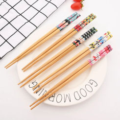 Japanese 5Pairs Bamboo Chopsticks for Sushi Non-Slip Food Sticks Hot Pot Reusable Chinese Chopsticks Tableware Kitchen Tools