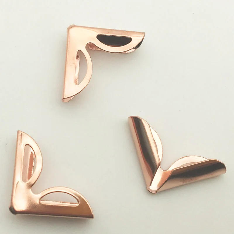 Description Picture 6 of item100PCS/Lot 16X16X4mm Rose Gold Metal Book Corners For Photo Albums Menus Folders DIY Scrapbooking Decor Corner Protectors BJ001