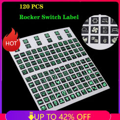 Rocker Switch Label Decal Circuit Panel Luminous Sticker For Car Marine Boat Truck Instrument Switches Relays Decor Sticker