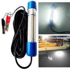 Underwater Fishing Light 12-24V Submersible Fishing Light Waterproof Fish Lure Bait Finder Lamp for Squid Shrimp Krill