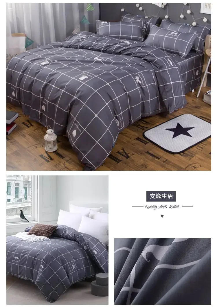 Description Picture 6 of itemMinimalist Sheet Comfortable Lightweight Duvet Cover Suitable for All Skin Types Students in All Seasons Quilt Cover Coverlet