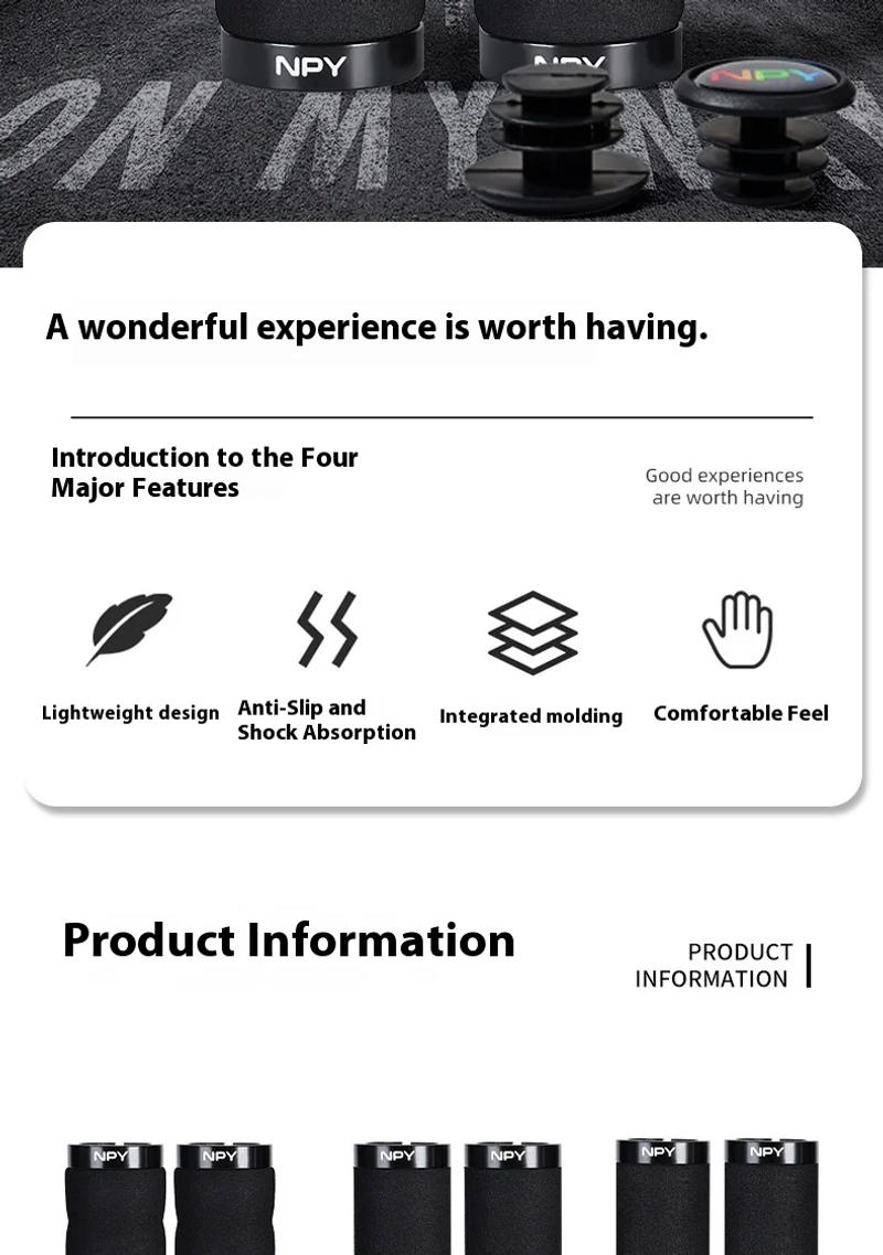 Description Picture 3 of itemNPY Fashion Bicycle Grips Integrated Rubber Antislip Mtb Handlebar Cover Lock on Mountain Bike Handle Bar Cuffs BMX Cycling Part