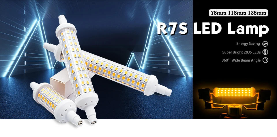 Description Picture 2 of itemLED Lamp R7S 78mm 118mm 135mm J78 J118 SMD 2835 Lampada Led Bulb AC220V 6W 9W 12W Corn Light Energy Saving Replace Halogen Light