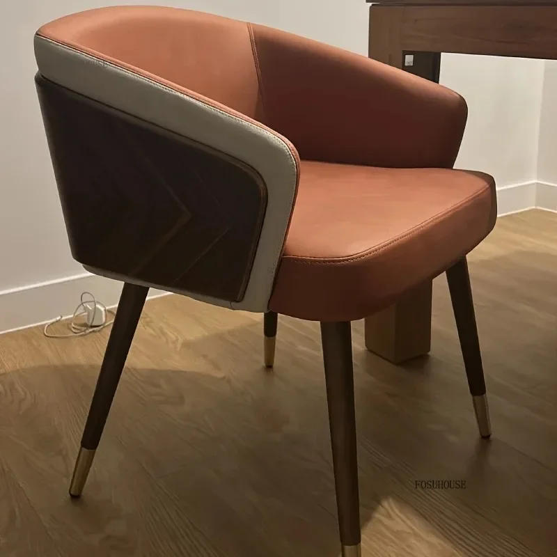 Description Picture 4 of itemMinimalist Luxury Dining Chairs Wooden Backrest Armchair High Quality Modern Lounge Chair Comfortable Kitchen Furniture Fr