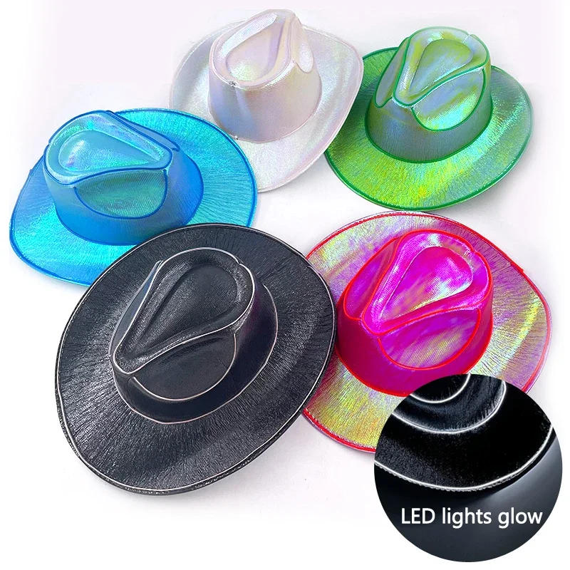 Description Picture 4 of itemRave Glowing Light Up Bar Cowboy Hat LED Luminous Bride Cowgirl Cap NightClub Bachelor Party Props Neon Hat Festival Supplies