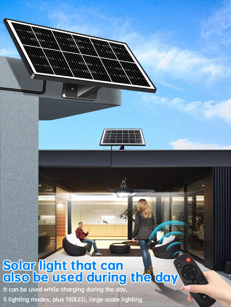 Description Picture 2 of itemSolar Shed Light Solar Pendant Light Indoor Outdoor 180/228 LED 1000LM Solar Indoor Lights Motion Sensor with Remote Control