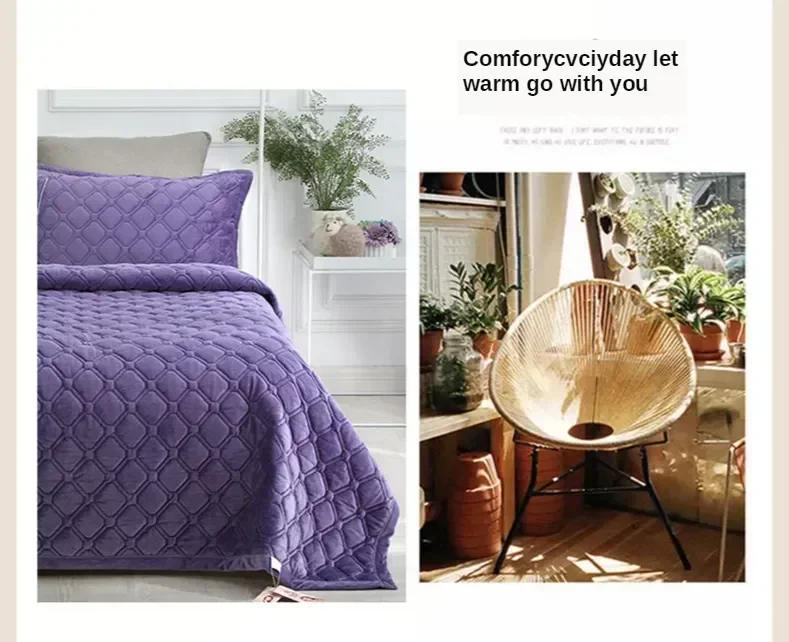 Description Picture 4 of item1PC Soft Bedspread on The Bed Plaid Stitch Blanket Microfiber Bedding Double Bedspreads for Bed Cover Mattress Topper Bed Sheets