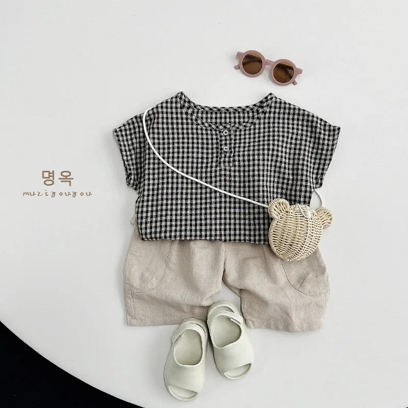 Description Picture 6 of itemCotton and Linen~Summer Boys' Cropped Pants, Children's Casual Workwear Shorts, Girls' Japanese and Korean Pants