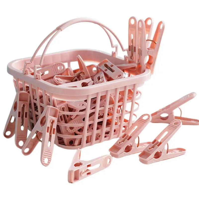 Description Picture 2 of item30Pcs Plastic Clothes Pegs Laundry Clothespin Clothes Pins Storage Organizer Quilt Towel Clips Spring With Basket Portable