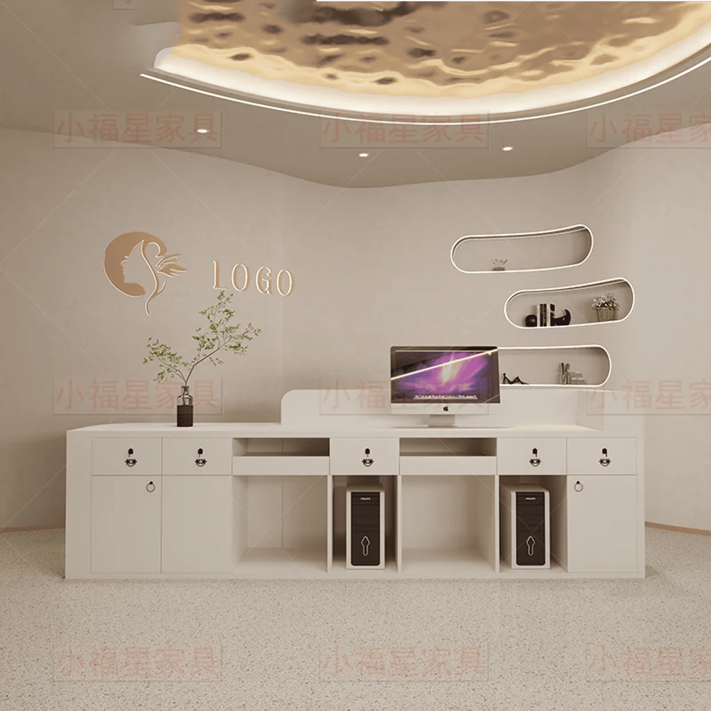 Description Picture 6 of itemClinic Hotel Reception Desk Executive Luxury Premium Shopping Checkout Reception Desk Counter Theke Rezeption Furniture HDH