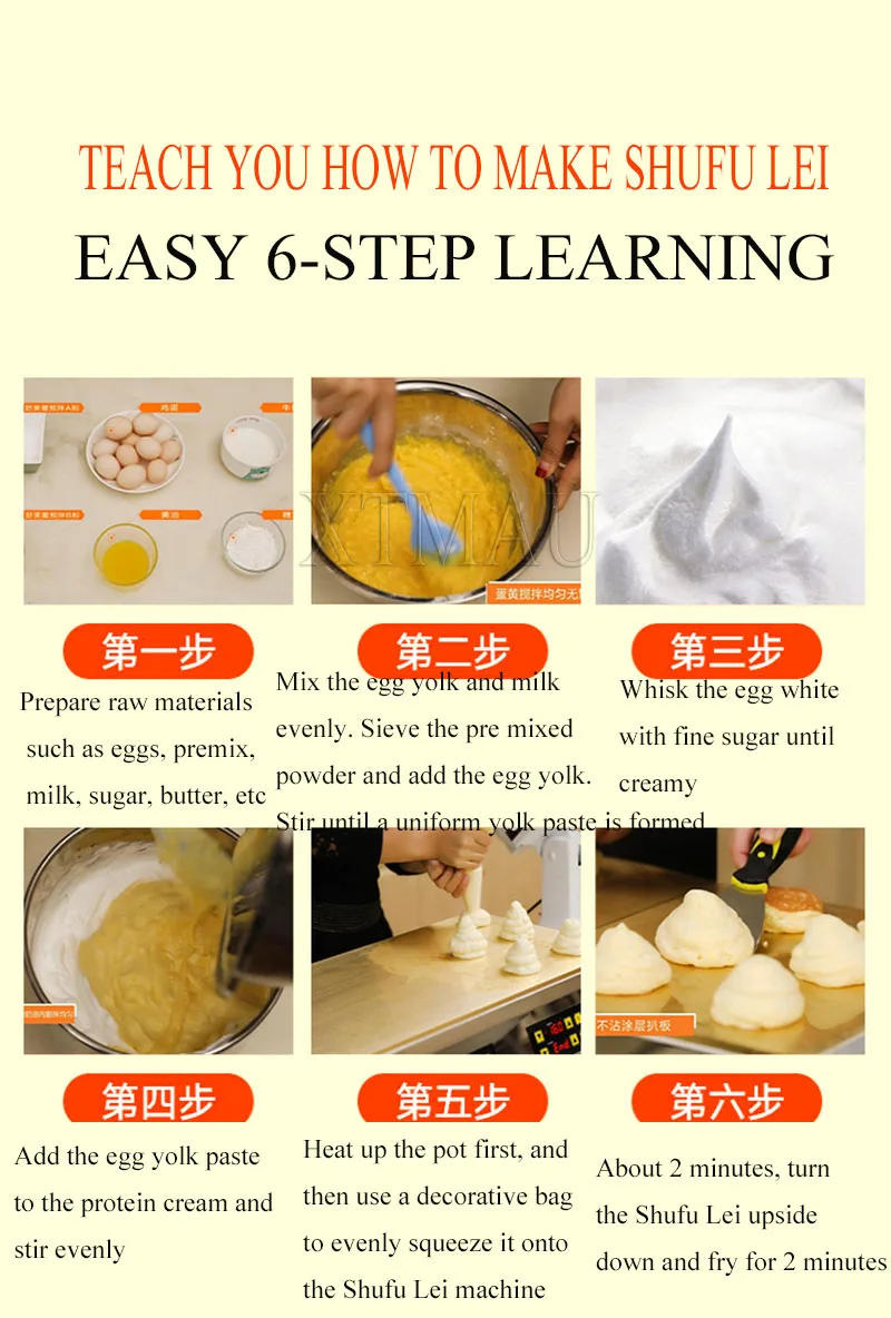 Description Picture 3 of itemCommercial Digital Control Single Head Nonstick 220V Electric Dorayaki Baker Pancake Maker Souffle Waffle Making Machine