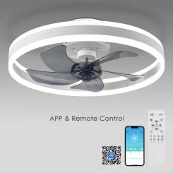 50CM Smart Dimmable LED Ceiling Fans with Remote Control and APP Control Bedroom Ceiling Lamps Decor for Kitchen Dinning Room