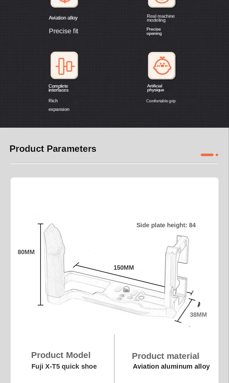 Description Picture 3 of itemM-REMOTE  fujifilm XT5 Quick Release L Plate Bracket Holder Hand Grip for FUJI XT5 grip  Camera for Arca Swiss Tripod Head